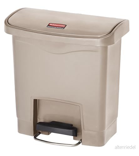 Rubbermaid Commercial Products Slim Jim Step on harts främre steg avfallsbehållare 15 liter beige 1883455 86876223897