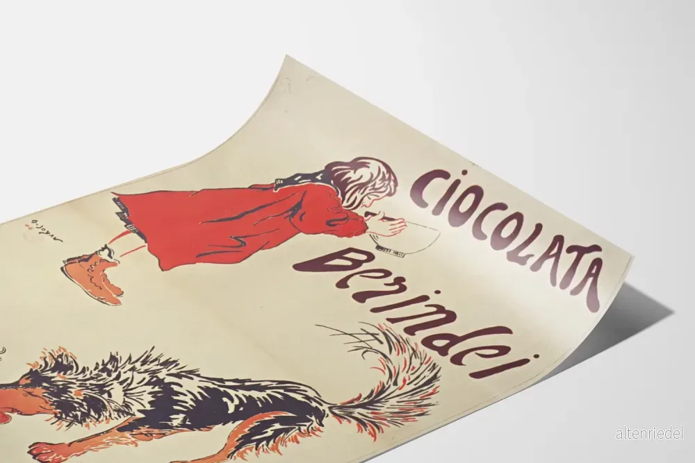 Vintageposter Ciocolata Berindei väggdekoration för barn och hund - Bild 3