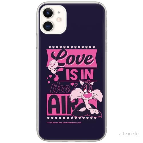 ERT GROUP mobiltelefonfodral för Iphone 11 originalt och officiellt licensierat Looney Tunes mönster Sylvester & Tweety 007 anpassad till formen på mobiltelefonen, fodral tillverkad av TPU plast 5905795122898