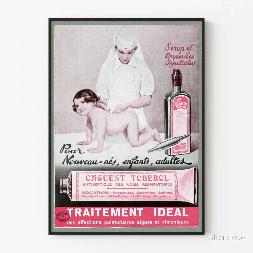 Vintageposter för Tuberol-kräm - Retro medicinsk väggdekoration