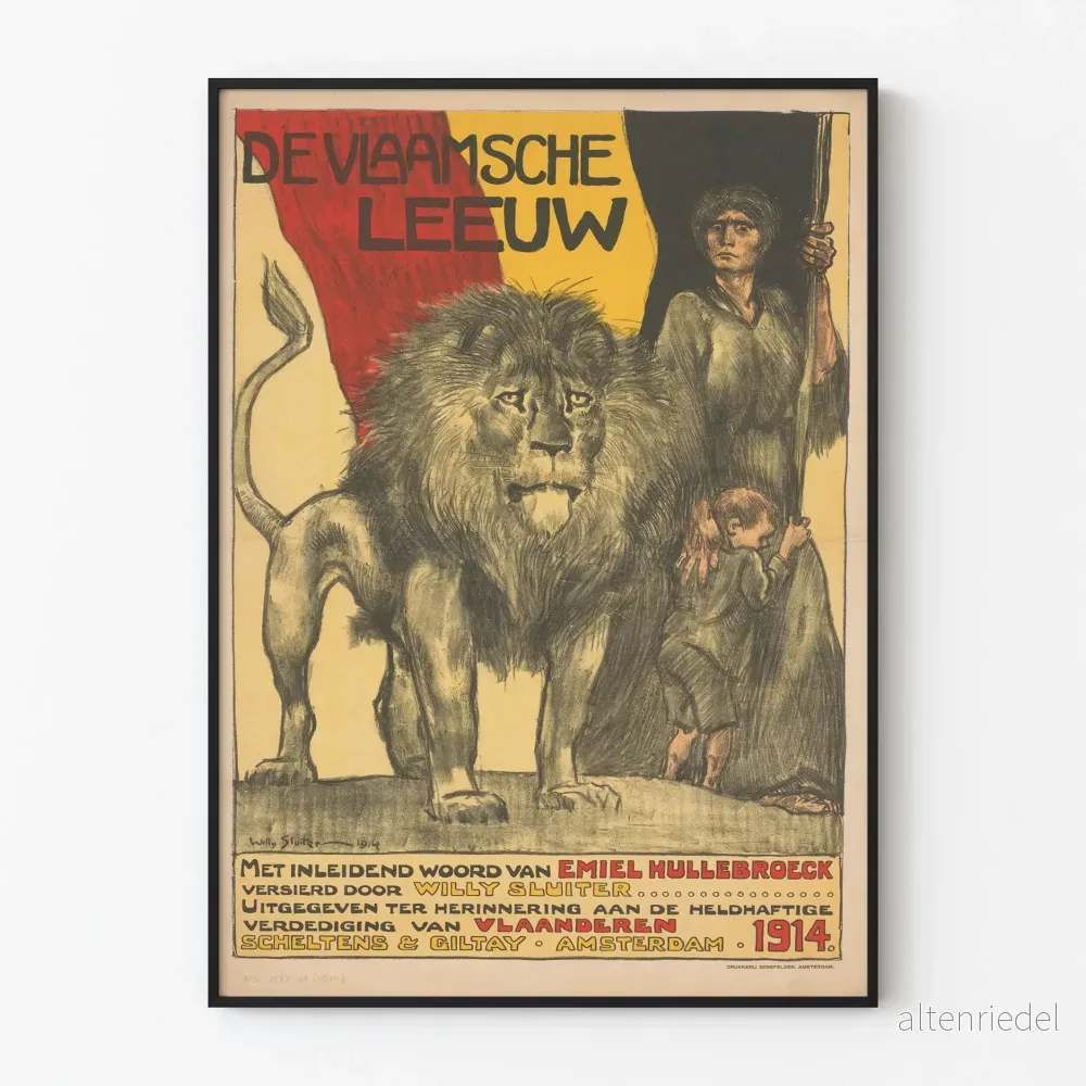 Vintageposter De Vlaamsche Leeuw - Väggdekoration med flamländsk lejon