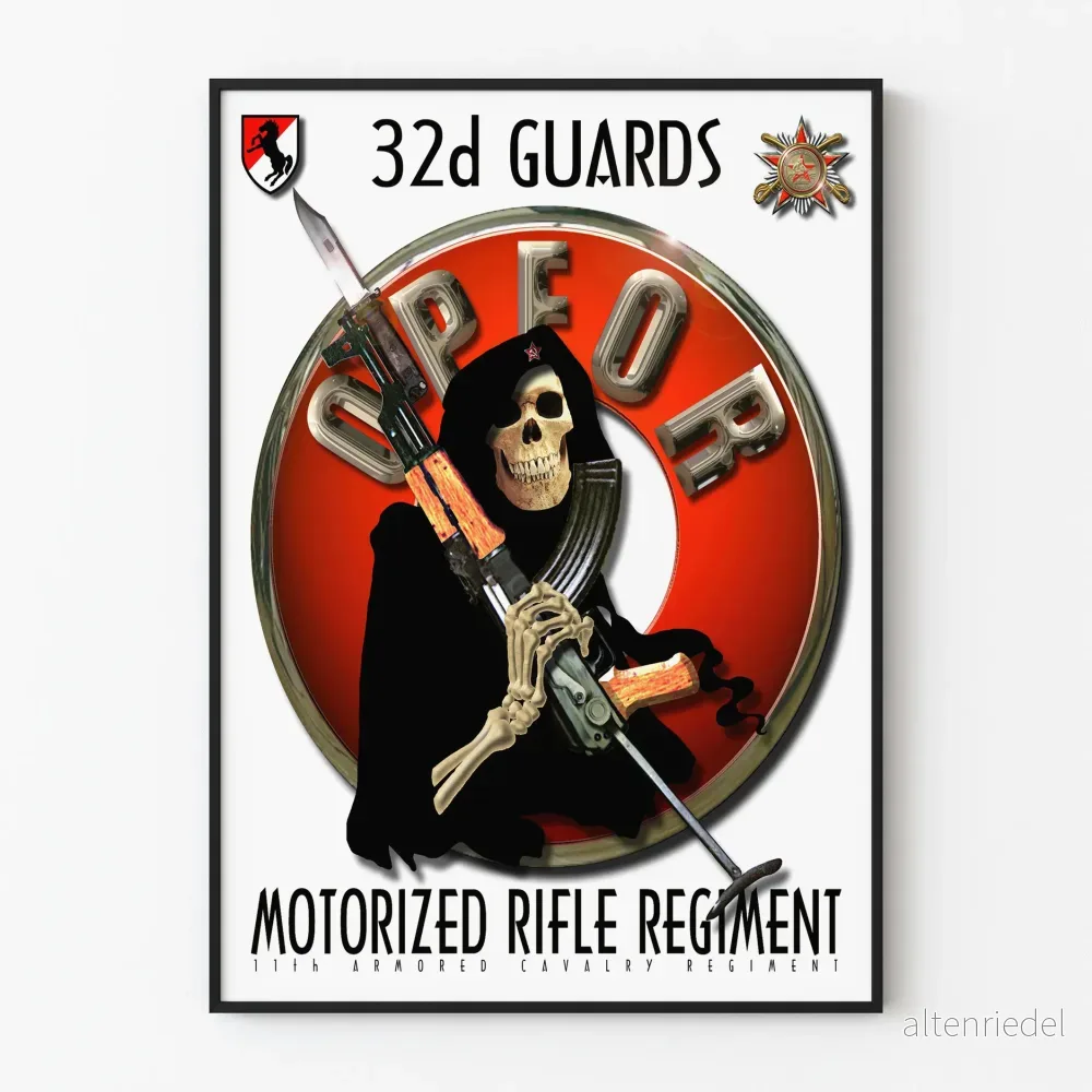 Militär poster för 32:a Gardets motoriserade skytteregemente