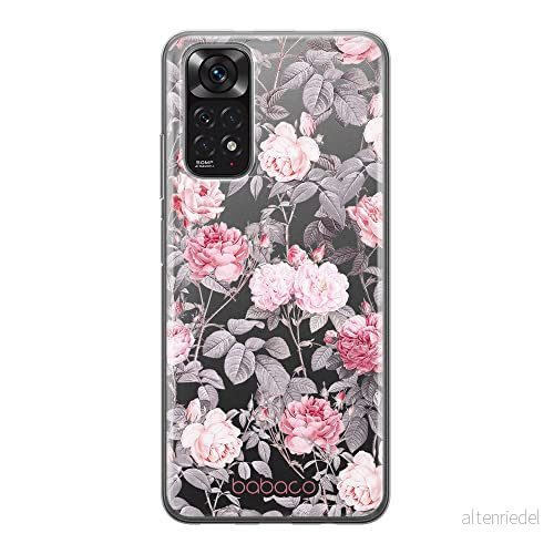 ERT GROUP mobiltelefonfodral för Xiaomi REDMI NOTE 11S 4G / 11 originalt och officiellt licensierat Babaco mönster Flowers 054, gedeeltelijk transparant 5905511569037
