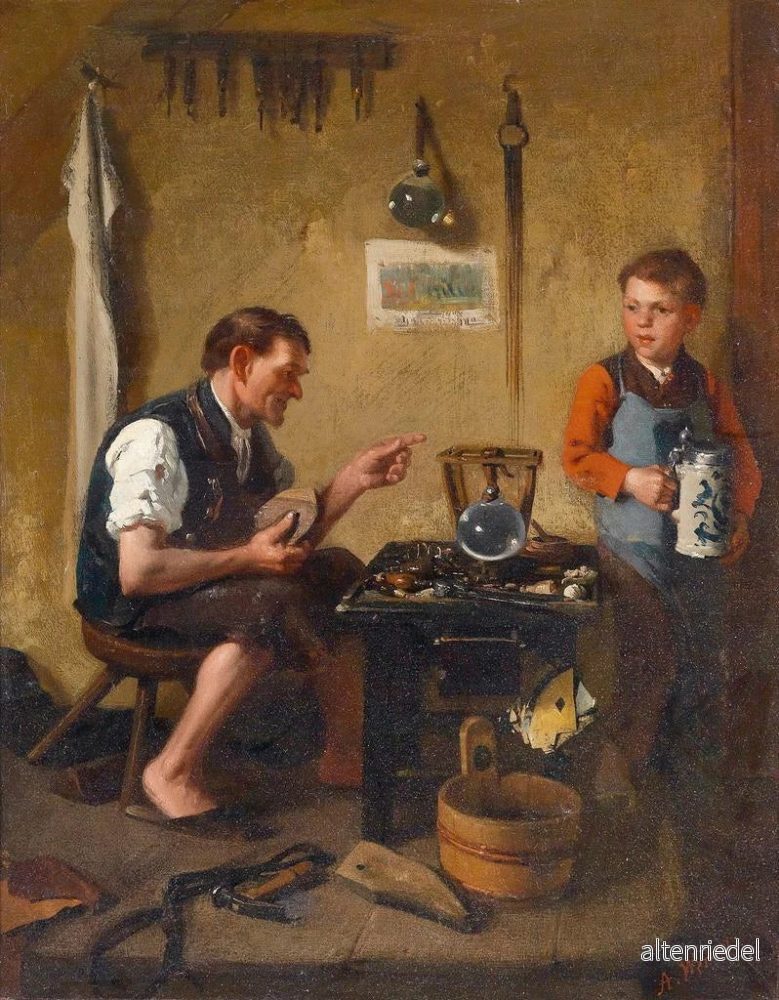 Målning Hos skomakaren - Adolf Werner | Konsttryck - Bild 2