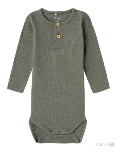 Name it Nbmkab LS NOOS Body för barn, Storlek: 68, Dusty olive 5715509907822