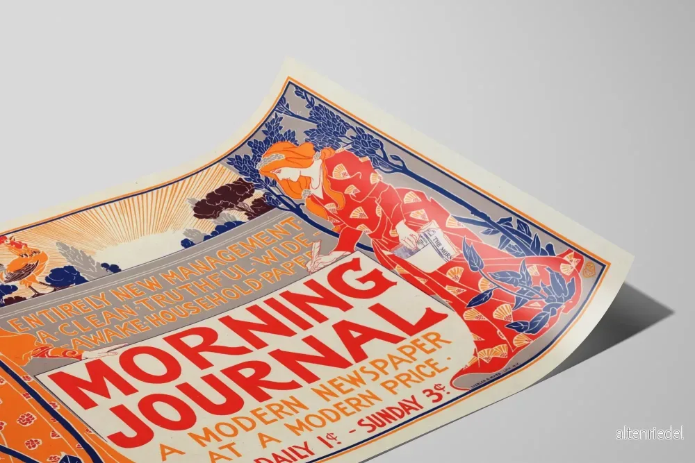 Vintage morgontidning poster - Retro väggdekorativ poster - Bild 2