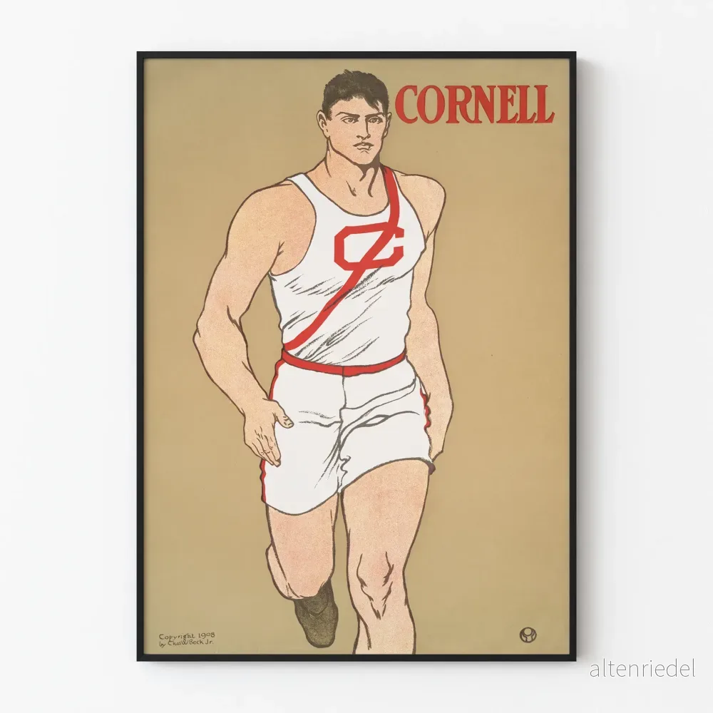 Vintageaffisch av idrottare Cornell – sportig väggdekoration Vintageaffisch av idrottare Cornell – sportig väggdekoration