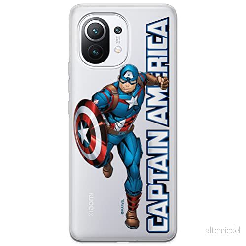 ERT GROUP mobiltelefonfodral för Xiaomi 11 originalt och officiellt licensierat Marvel mönster Captain America 030 optimalt anpassad till formen på mobiltelefonen, gedeeltelijk transparant 5904805321672
