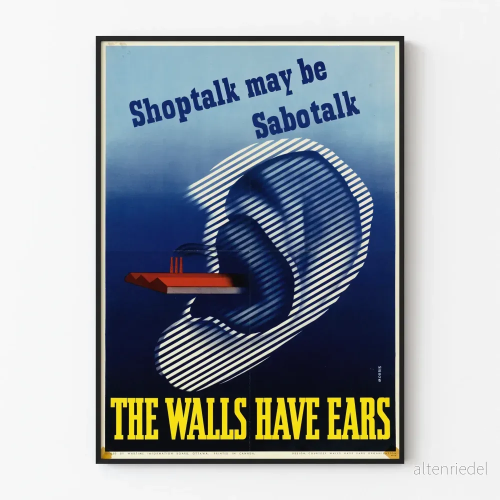 Vintageposter The Walls Have Ears – Originell väggdekoration Vintageposter The Walls Have Ears – Originell väggdekoration