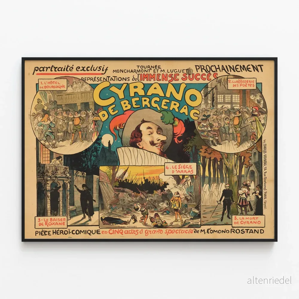 Vintageaffisch Cyrano de Bergerac - Teaterväggdekoration