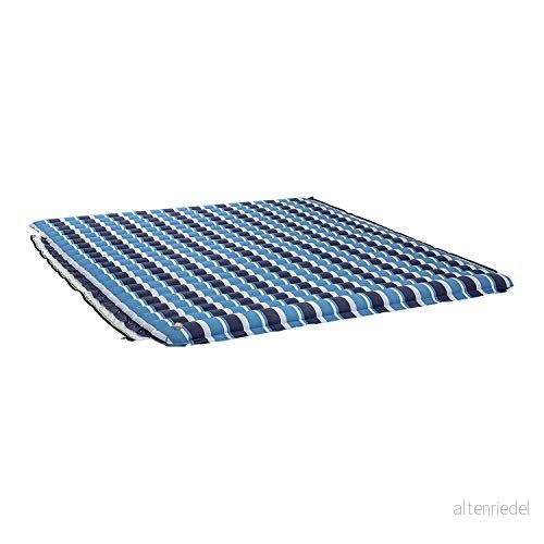 Aqua Ultimate flytande vattenmatta kraftig ö dyna med expanderbara dragkedjor marinblå/vit rand 889834189101