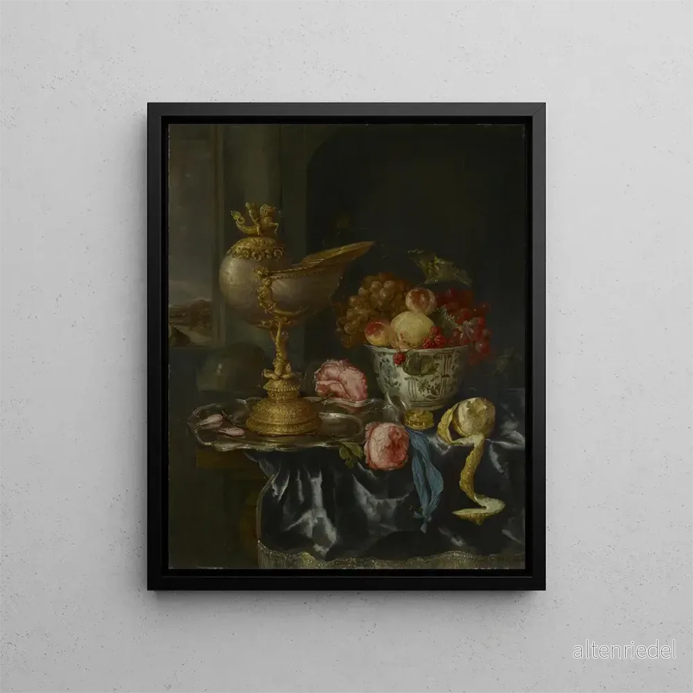 Målning av still life med festmåltid och nautilusskål – Abraham van Beyeren | Konsttryck Målning av still life med festmåltid och nautilusskål – Abraham van Beyeren | Konsttryck