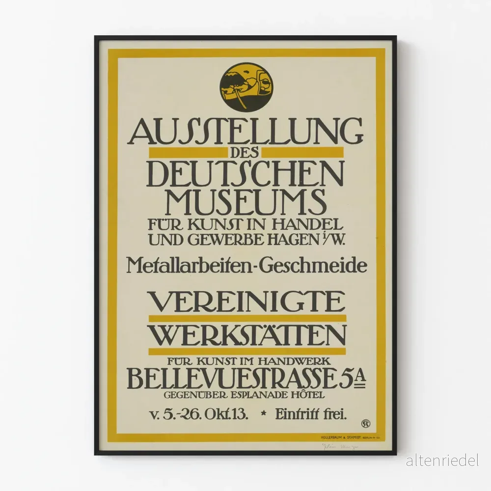 Vintageposter för Utställning av de Enade Verkstäderna för Hantverk