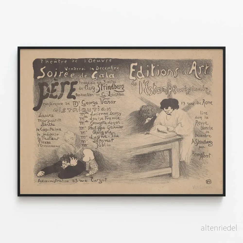 Gammal poster av Strindbergs fars galakväll - Vintage väggdekoration
