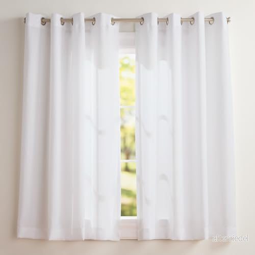 Exclusive Home Curtains Öljett övre fönster gardin panelpar, polyester, vintervit, 160 cm längd 642472015948