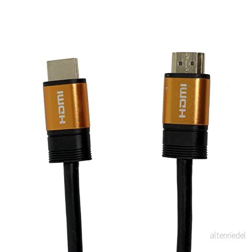 APM 590467 HDMI kabel 3 m 4K Ethernet Lon hane/hane kontakter tillbehör för TV och video exceptionell 4 x HD 1080p 3D videohantering svart guld 3552725904677