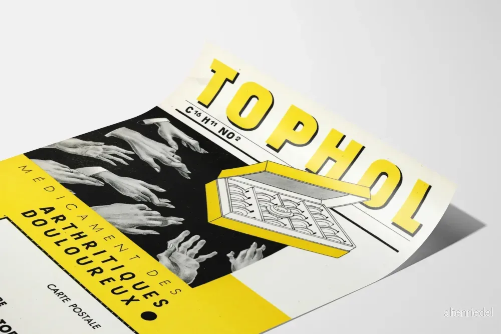 Vintage reklamposter för TOPHOL läkemedel för artritpatienter - Bild 3