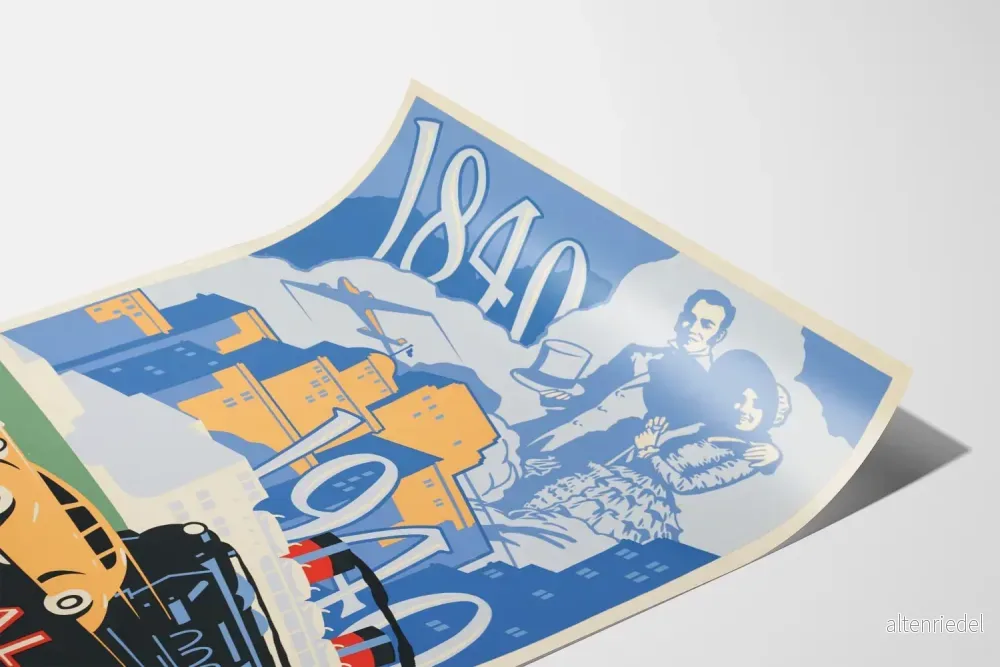 Vintageposter för Nya Zeelands centennial 1940 – väggdekoration - Bild 3