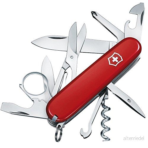 Victorinox fickkniv Explorer (16 funktioner, lupp, Phillips skruvmejsel, sax) röd 7611160106360