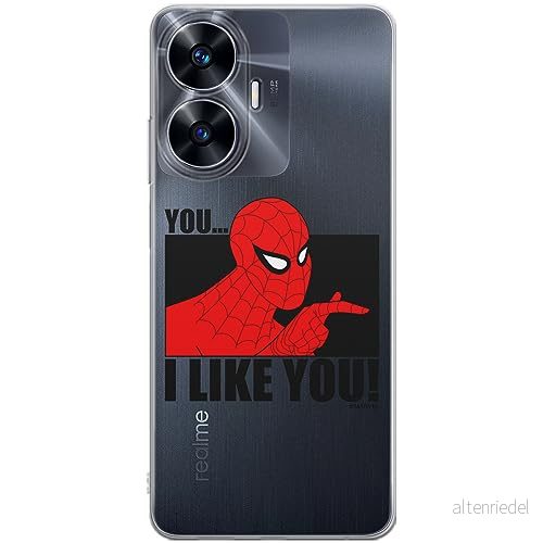 ERT GROUP mobiltelefonfodral för Realme C55 originalt och officiellt licensierat Marvel mönster Spider Man 034 optimalt anpassad till formen på mobiltelefonen, gedeeltelijk transparant 5905795010591