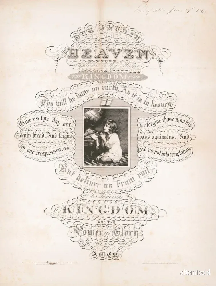 Målning La prière du Seigneur - American Photo-Lithographic & Co.. | Konsttryck - Bild 2