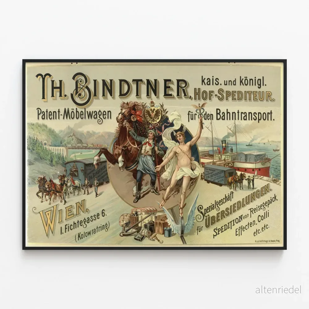 Vintageposter för transport och logistik Th. Bindtner för väggdekoration