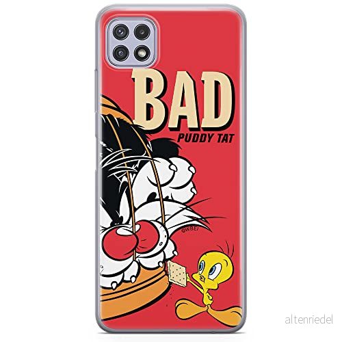 ERT GROUP mobiltelefonfodral för Samsung A22 5G originalt och officiellt licensierat Looney Tunes mönster Sylvester & Tweety 003 anpassad till formen på mobiltelefonen, fodral tillverkad av TPU plast 5903932828597