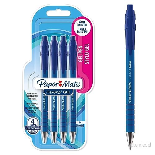 Paper Mate FlexGrip Gel Pennor 0,7 mm Blått bläck 4 stycken 3026981082153