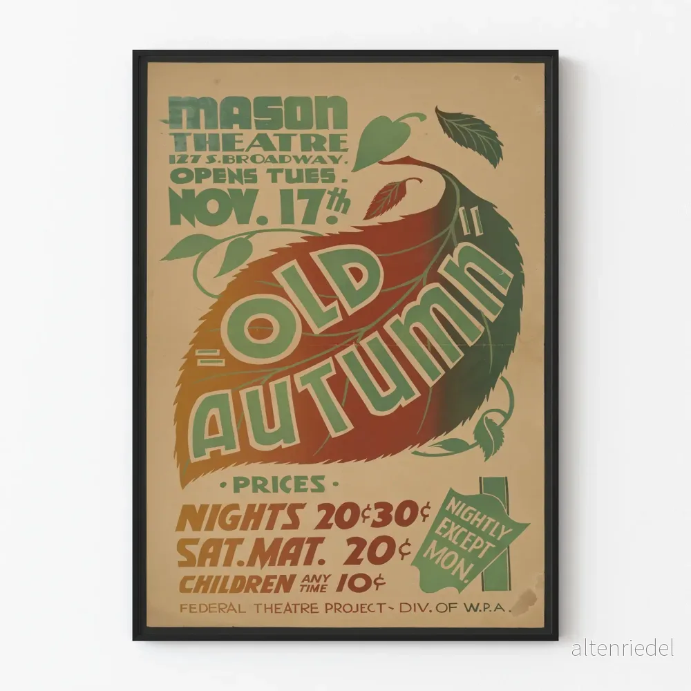 Vintageposter Old Autumn - retro teater väggdekoration