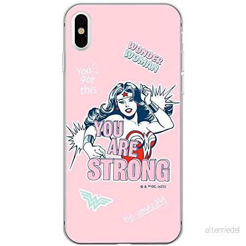 ERT GROUP mobiltelefonfodral för Apple Iphone XS Max originalt och officiellt licensierat DC mönster Wonder Woman 025 Vit anpassad till formen på mobiltelefonen, fodral tillverkad av TPU plast 5903932930603