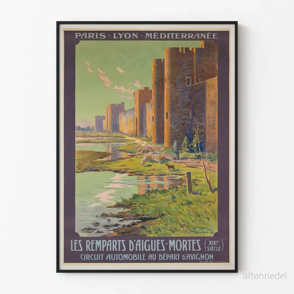 Vintageposter Les Remparts d’Aigues-Mortes XIII:e århundrade Vintageposter Les Remparts d’Aigues-Mortes XIII:e århundrade