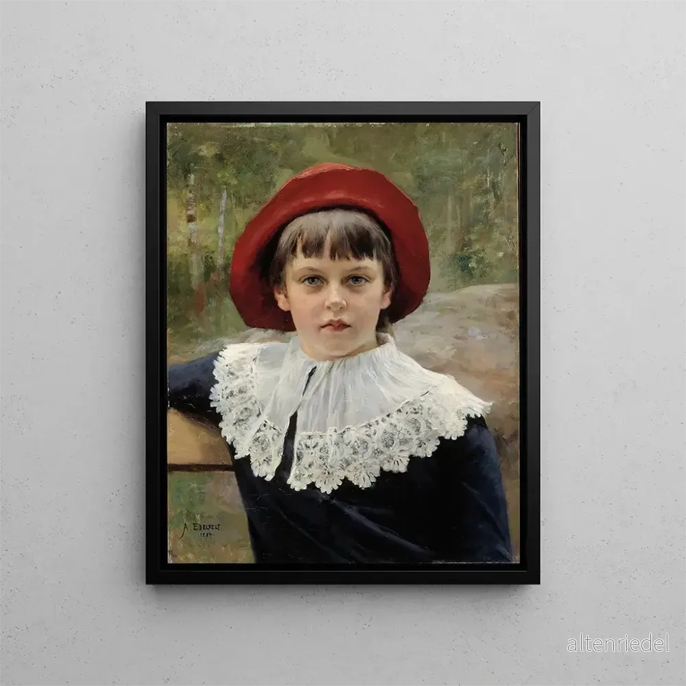 Målning Portrait av konstnären syster Berta Edelfelt - Albert Edelfelt | Konsttryck
