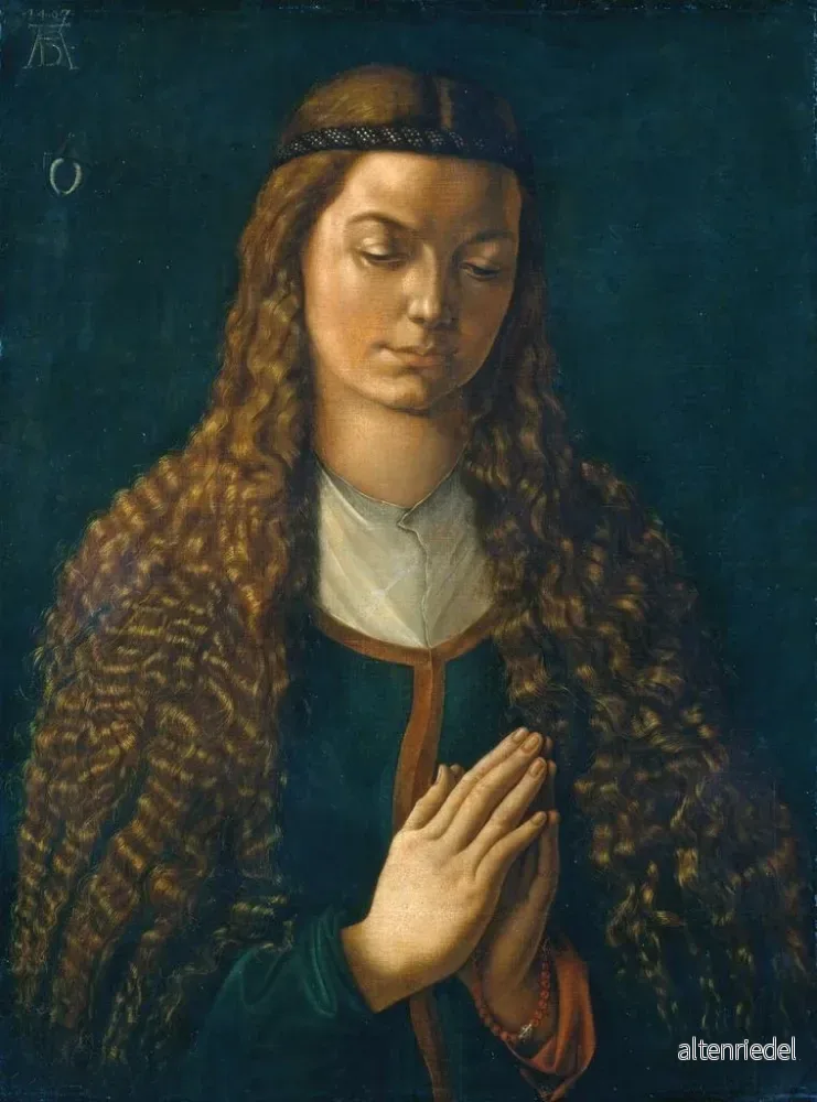 Målning Porträtt av en ung kvinna med löst hår - Albrecht Dürer | Konsttryck - Bild 2