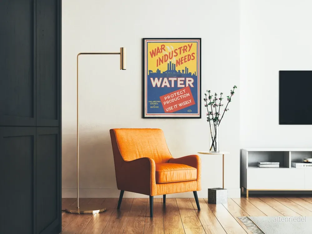 Vintage industriell poster War Industry Needs Water - Bild 2