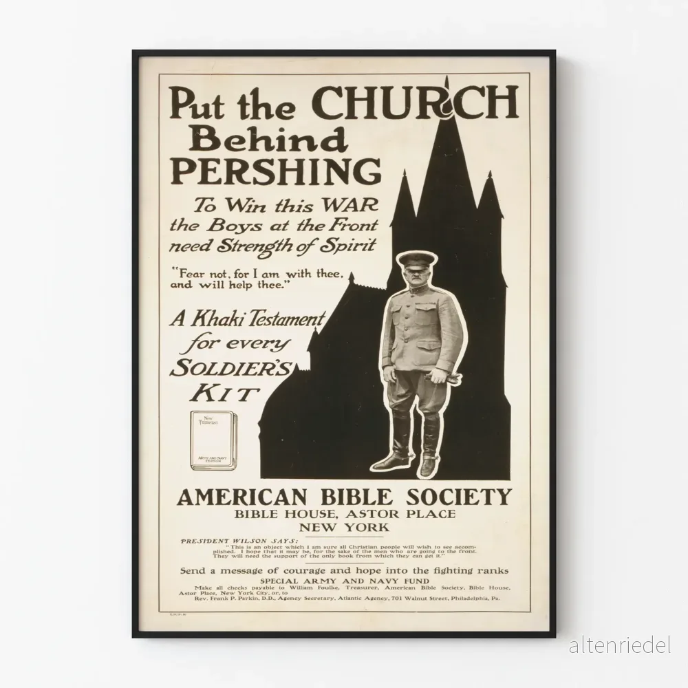 Vintageaffisch Krig och andlighet - American Bible Society