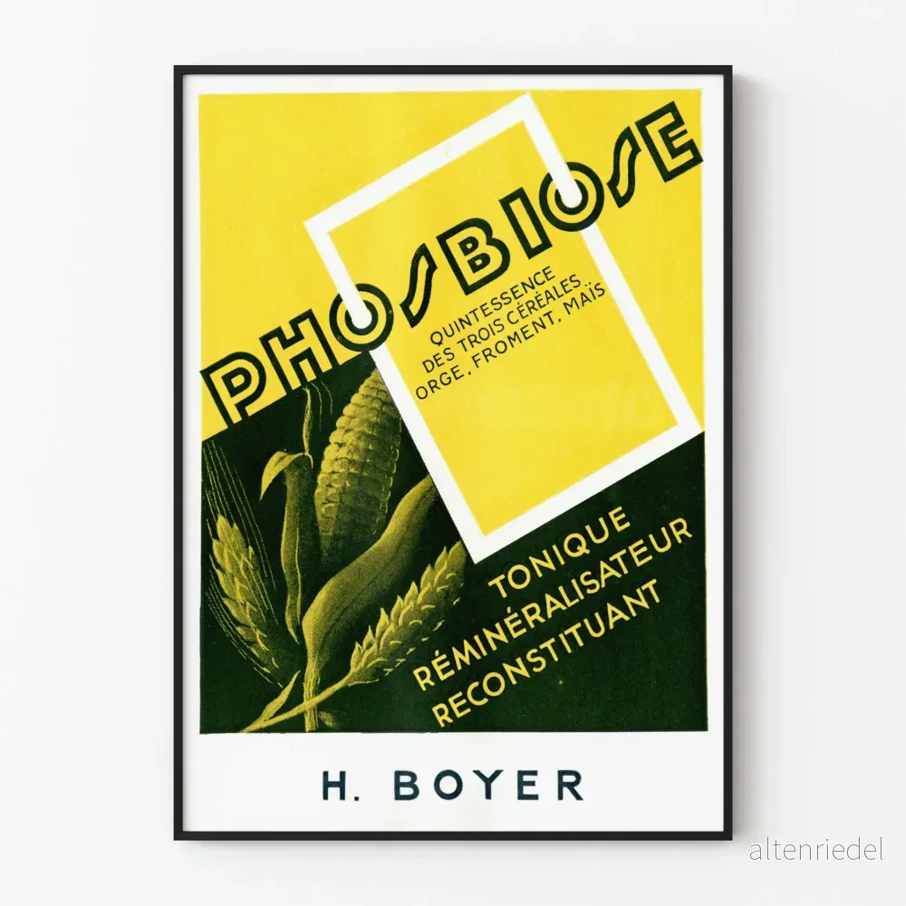 Vintageposter Phosbiose Tonikåterställande Mineraliserande Korn Vintageposter Phosbiose Tonikåterställande Mineraliserande Korn