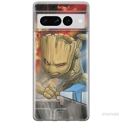 ERT GROUP mobiltelefonfodral för Google PIXEL 7 PRO originalt och officiellt licensierat Marvel mönster Groot 003 optimalt anpassad till formen på mobiltelefonen, fodral tillverkad av TPU plast 5905795179786