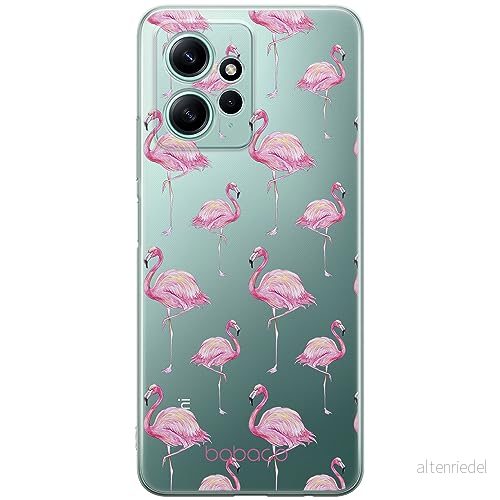 ERT GROUP mobiltelefonfodral för Xiaomi REDMI NOTE 12 4G originalt och officiellt licensierat Babaco mönster Flamingo 005 optimalt anpassad till formen på mobiltelefonen, gedeeltelijk transparant 5905511938819