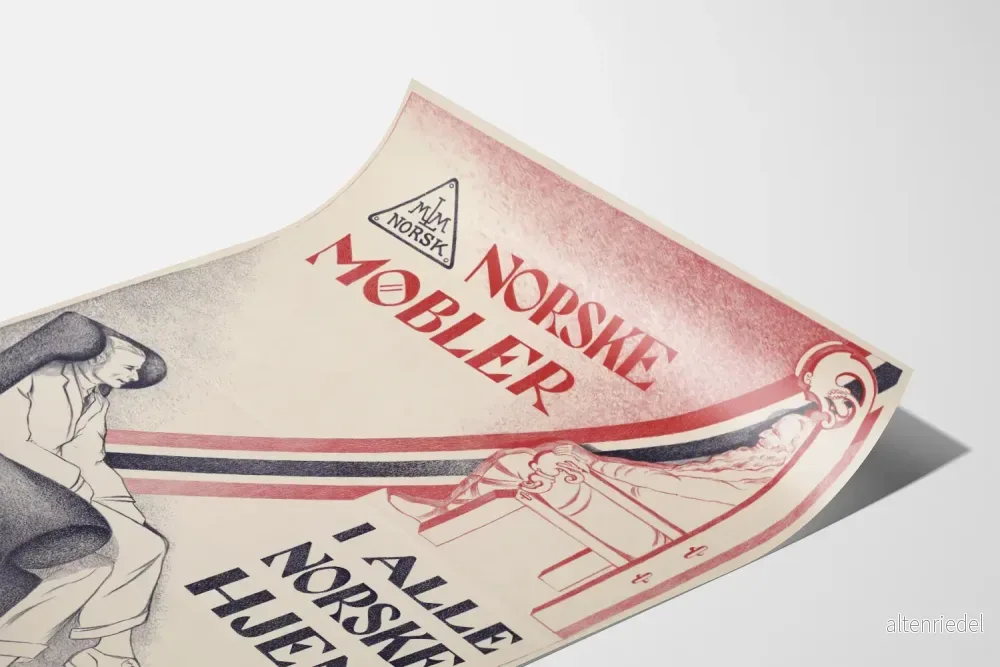 Vintageposter av norsk möbel för väggdekoration - Bild 3