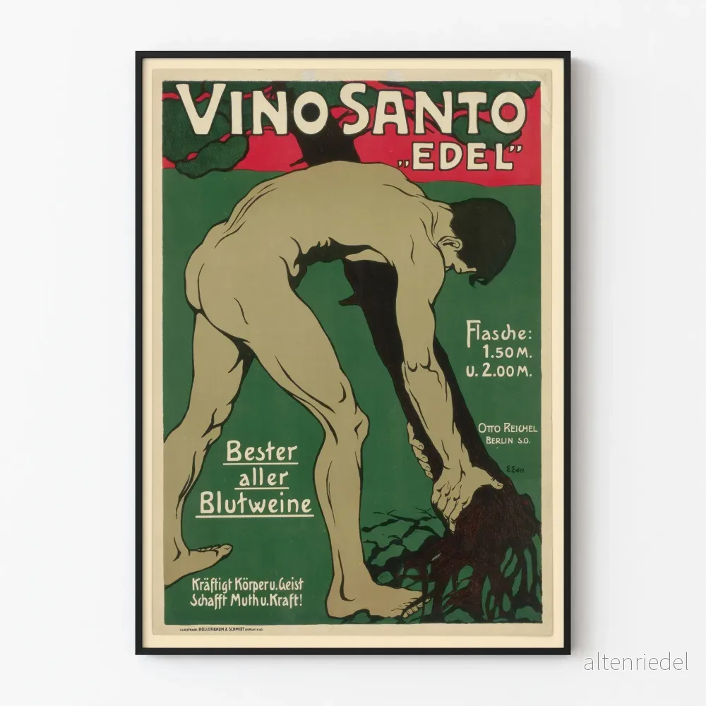 Vintageposter Vino Santo 'Edel' väggdekoration