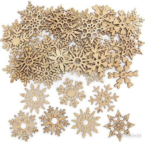 Baker Ross FE984 Snöflinga mini träformer paket med 72, utsmyckningar för hantverk, hantverksmaterial barn, perfekt barnkonst och hantverksprojekt 5051174124820