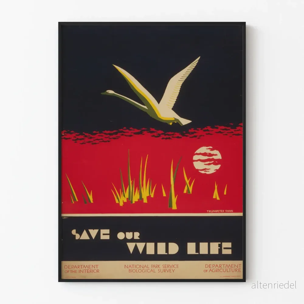Vintageposter Save Our Wild Life – Naturinredning för väggar Vintageposter Save Our Wild Life – Naturinredning för väggar