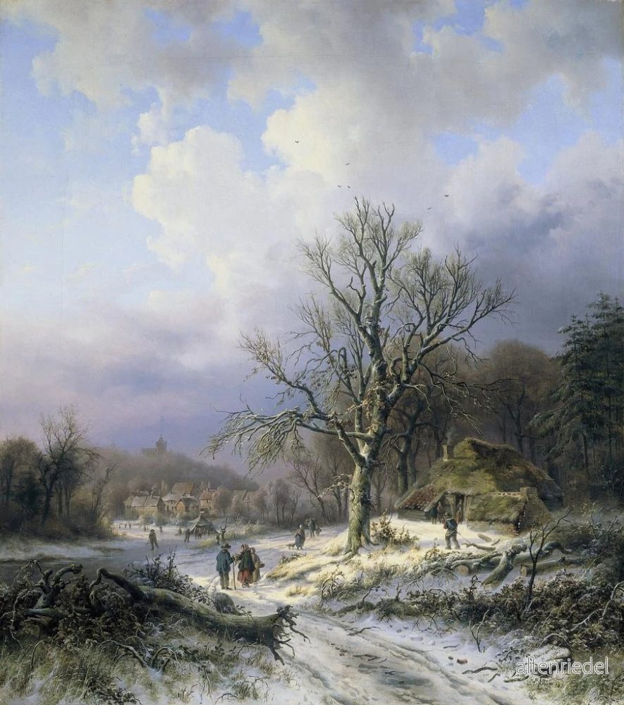 Målning Landskap med snö - Alexander Joseph Daiwaille | Konsttryck - Bild 2