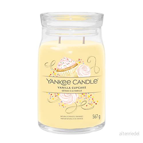 Yankee Candle Signatur Doftljus Vanilj Cupcake Stor Burk ljus med dubbla vekar Sojavaxblandning Långt brinnande 5038581129228
