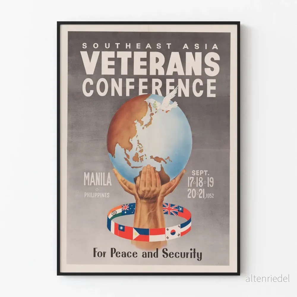 Vintageposter för Veteranernas konferens Sydostasien 1952