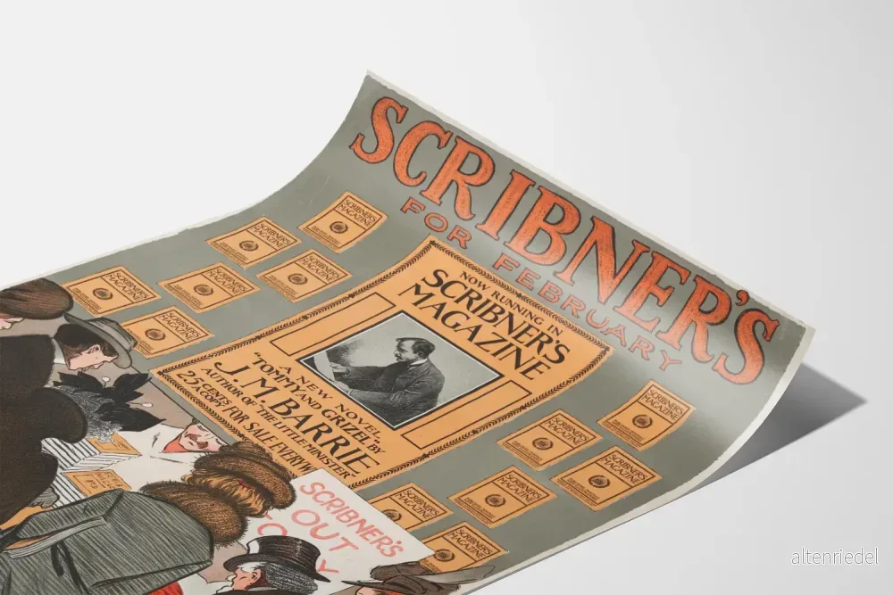Vintageposter Scribner's Magazine februari - Retro väggdekoration - Bild 3