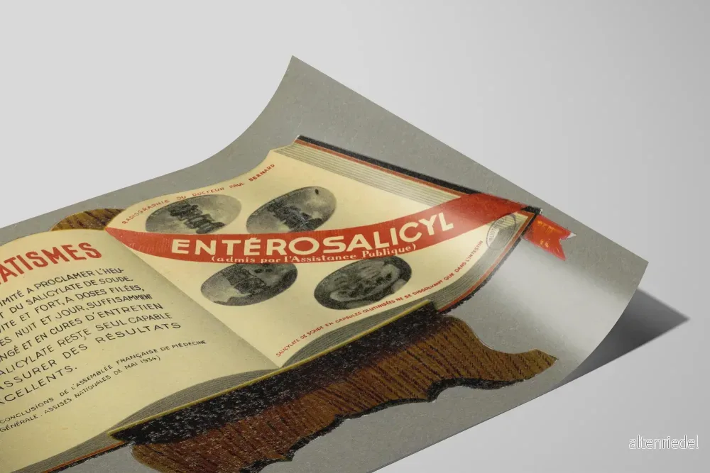 Vintage reklamposter Enterosalicyl - väggdekoration för reumatism - Bild 2