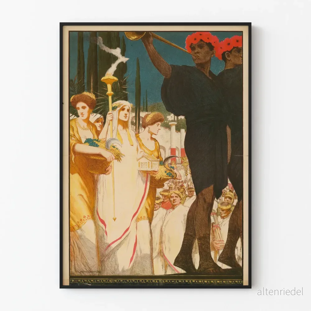 Dekorativ poster i jugendstil från Kunstlerfest Düsseldorf 1905 Dekorativ poster i jugendstil från Kunstlerfest Düsseldorf 1905