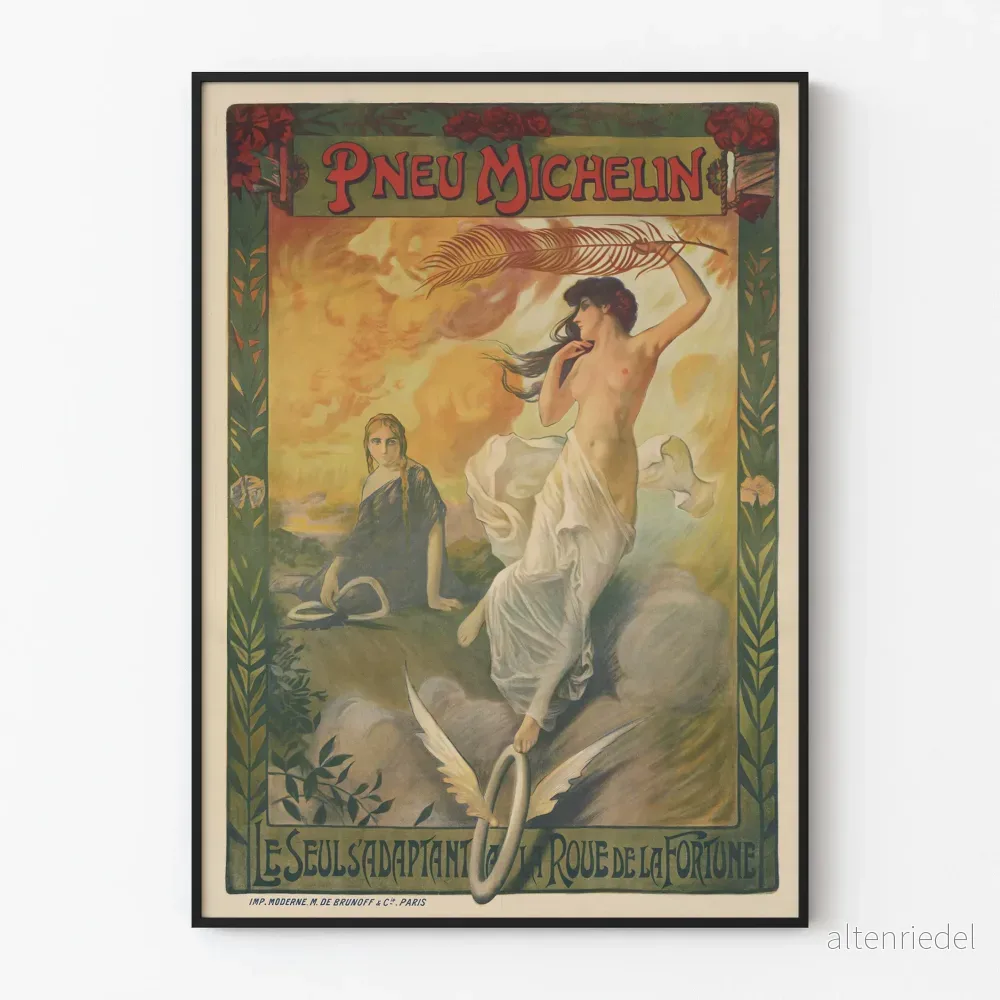 Vintage reklamposter för Michelin-däck - Retro väggdekoration
