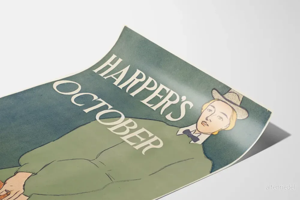 Vintageaffisch Harper's oktober med elegant kvinnlig silhuett - Bild 3